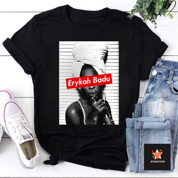 Shhhhh Erykah Badu Unisex Vintage T-Shirt, Erykah Badu Fan Shirt, Erykah Badu Concert Shirt, Erykah Badu Mam's Gun Tee