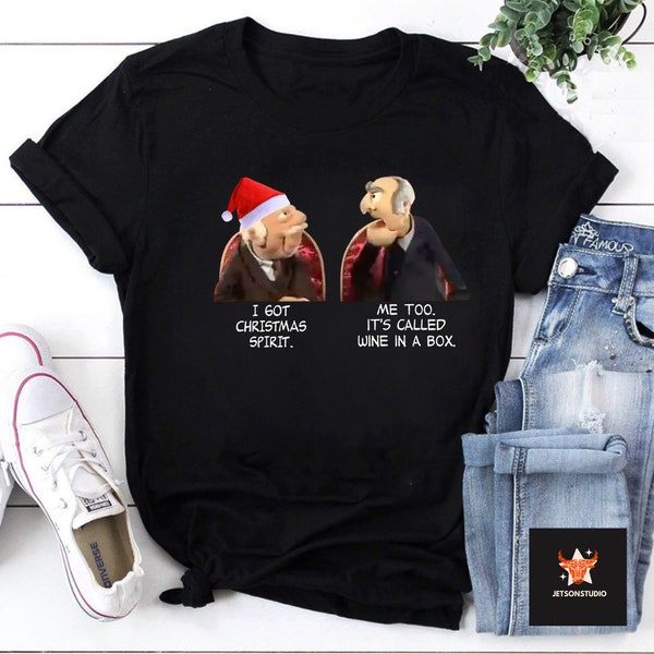 Statler And Waldorf Christmas Spirit Unisex T-Shirt, The Muppets Show Shirt, Christmas Shirt, Gift For Fans