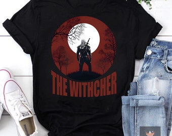 Geralt Of Rivia Red The Witcher Unisex Vintage T-Shirt, The Witcher Shirt, Gift For The Witcher Fan, Gaming Gifts