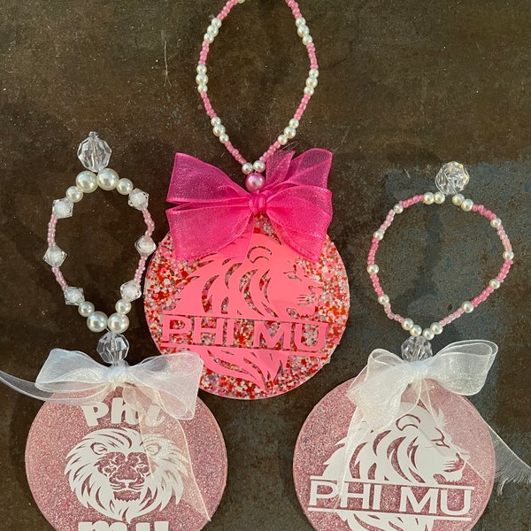 Phi Mu Sorority Custom Acrylic Ornament