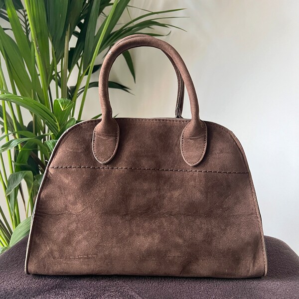 Handbag Suede Leather COLOR OPTIONS Soft Spacious Modern Shoulder Handbag Casual Minimal Everyday Small handbag