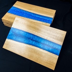 Oak & Epoxy River Placemats | Handmade Wooden Table Mats | Unique Resin Home Decor