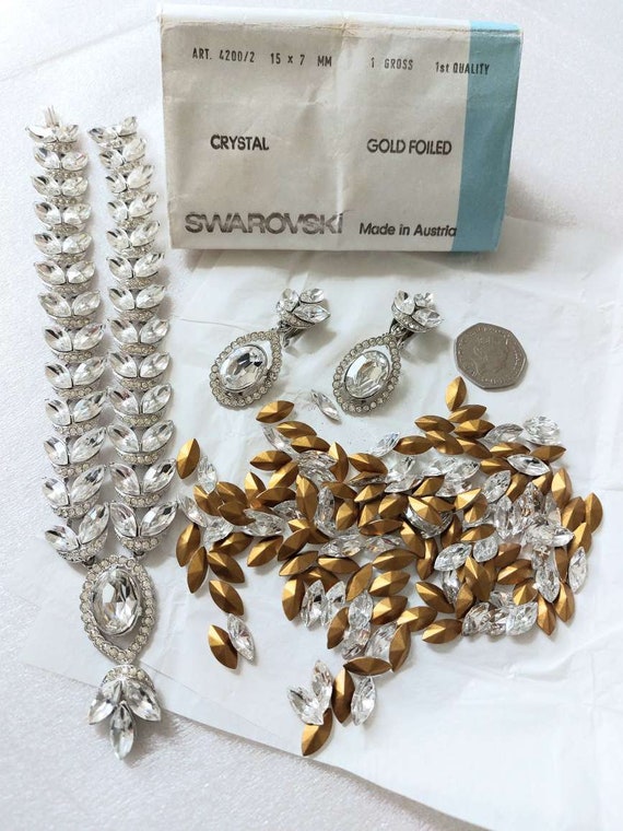 Stunning vintage costume jewellery set with Swaro… - image 5