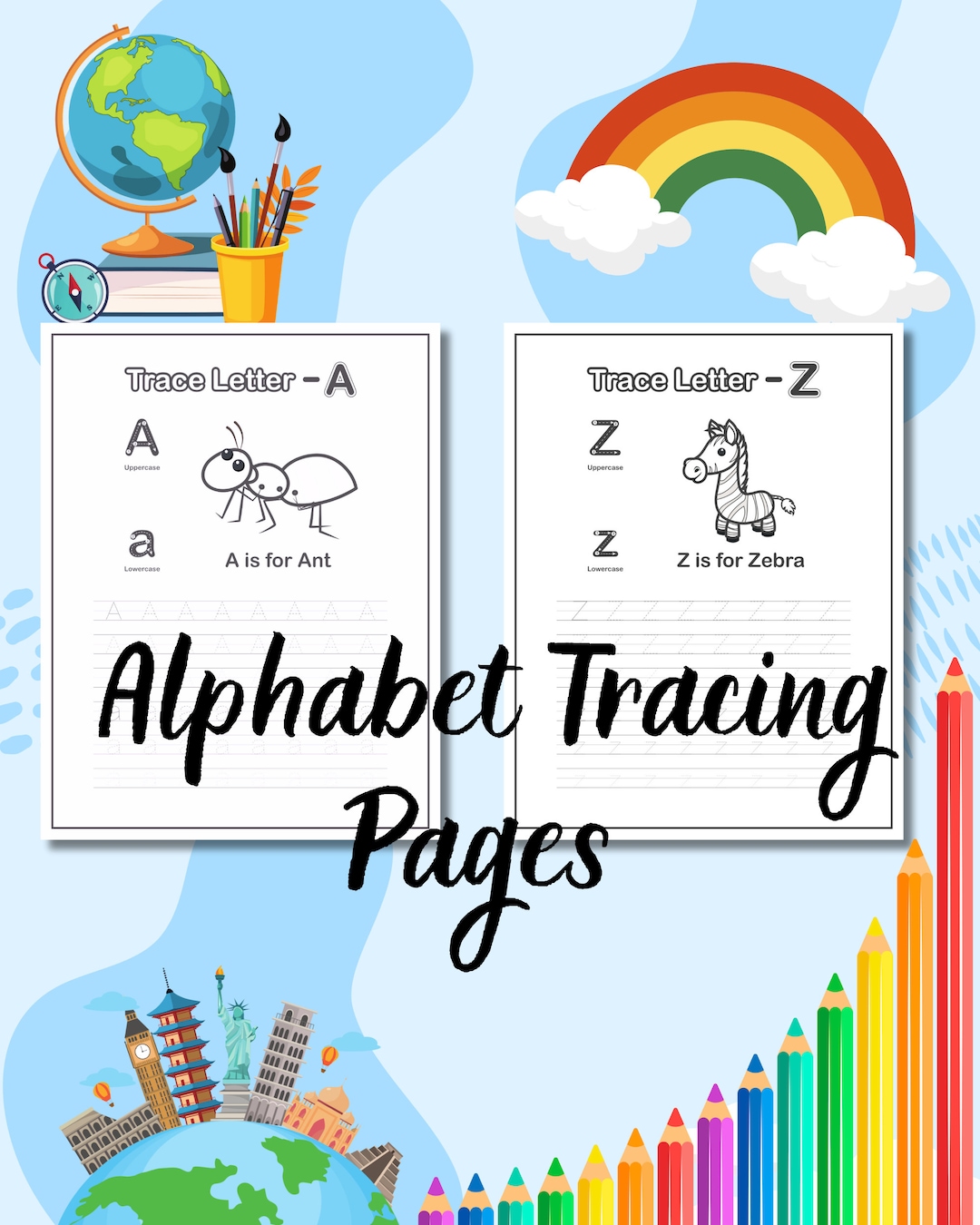 Easy ABC Tracing Pages / Homework and Preschooler - Etsy