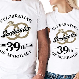 Almas gemelas celebrando el 39.o año de matrimonio Cortar archivos / Cricut / Silhouette Cameo / Svg Cut File / Archivo digital / PDF / Eps / DXF / PnG