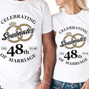 Almas gemelas celebrando el 48.o año de matrimonio Cortar archivos / Cricut / Silhouette Cameo / Svg Cut File / Archivo digital / PDF / Eps / DXF / PnG