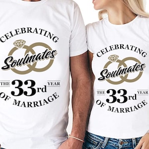 Almas gemelas celebrando el 33º año de matrimonio Cortar archivos / Cricut / Silhouette Cameo / Svg Cut File / Archivo digital / PDF / Eps / DXF / PnG