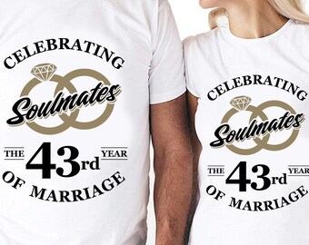 Soulmates Celebrating The 43rd Year Of Marriage Cut Files | Cricut | Silhouette Cameo | Svg Cut File | Digital File | PDF | Eps | DXF | PnG