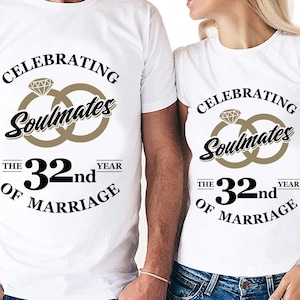 Almas gemelas celebrando el 32º año de matrimonio Cortar archivos / Cricut / Silhouette Cameo / Svg Cut File / Archivo digital / PDF / Eps / DXF / PnG