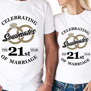 Almas gemelas celebrando el 21o año de matrimonio Cortar archivos / Cricut / Silhouette Cameo / Svg Cut File / Archivo digital / PDF / Eps / DXF / PnG