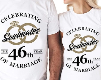 Soulmates Celebrating The 46th Year Of Marriage Cut Files | Cricut | Silhouette Cameo | Svg Cut File | Digital File | PDF | Eps | DXF | PnG