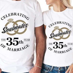 Almas gemelas celebrando el 35º año de matrimonio Cortar archivos / Cricut / Silhouette Cameo / Svg Cut File / Archivo digital / PDF / Eps / DXF / PnG