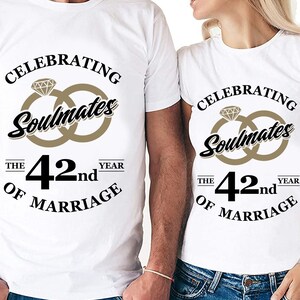 Almas gemelas celebrando el 42º año de matrimonio Cortar archivos / Cricut / Silhouette Cameo / Svg Cut File / Archivo digital / PDF / Eps / DXF / PnG