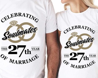 Soulmates Celebrating The 27th Year Of Marriage Cut Files | Cricut | Silhouette Cameo | Svg Cut File | Digital File | PDF | Eps | DXF | PnG