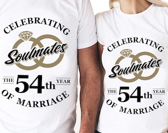 Soulmates Celebrating The 54th Year Of Marriage Cut Files | Cricut | Silhouette Cameo | Svg Cut File | Digital File | PDF | Eps | DXF | PnG
