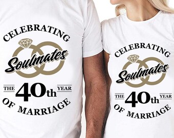 Soulmates Celebrating The 40th Year Of Marriage Cut Files | Cricut | Silhouette Cameo | Svg Cut File | Digital File | PDF | Eps | DXF | PnG