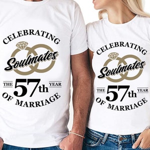 Almas gemelas celebrando el 57.o año de matrimonio Cortar archivos / Cricut / Silhouette Cameo / Svg Cut File / Archivo digital / PDF / Eps / DXF / PnG