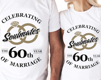 Soulmates Celebrating The 60th Year Of Marriage Cut Files | Cricut | Silhouette Cameo | Svg Cut File | Digital File | PDF | Eps | DXF | PnG