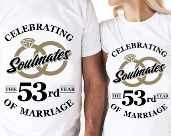 Soulmates Celebrating The 53rd Year Of Marriage Cut Files | Cricut | Silhouette Cameo | Svg Cut File | Digital File | PDF | Eps | DXF | PnG