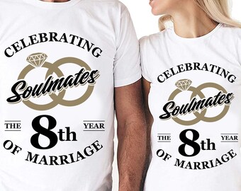 Soulmates Celebrating The 8th Year Of Marriage Cut Files | Cricut | Silhouette Cameo | Svg Cut File | Digital File | PDF | Eps | DXF | PnG