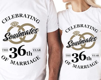 Soulmates Celebrating The 36th Year Of Marriage Cut Files | Cricut | Silhouette Cameo | Svg Cut File | Digital File | PDF | Eps | DXF | PnG