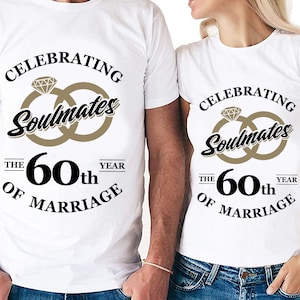 Almas gemelas celebrando el 60.o año de matrimonio Cortar archivos / Cricut / Silhouette Cameo / Svg Cut File / Archivo digital / PDF / Eps / DXF / PnG