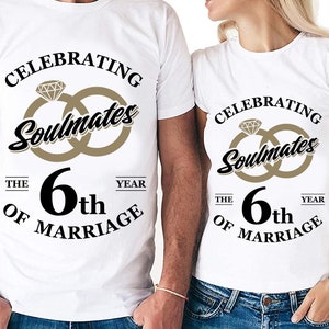 Almas gemelas celebrando el sexto año de matrimonio Cortar archivos / Cricut / Silhouette Cameo / Svg Cut File / Archivo digital / PDF / Eps / DXF / PnG