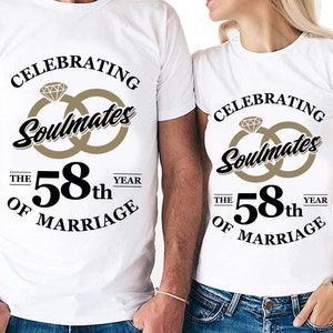 Almas gemelas celebrando el 58.o año de matrimonio Cortar archivos / Cricut / Silhouette Cameo / Svg Cut File / Archivo digital / PDF / Eps / DXF / PnG
