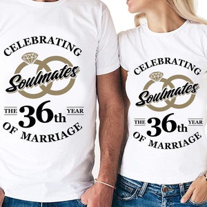 Almas gemelas celebrando el 36º año de matrimonio Cortar archivos / Cricut / Silhouette Cameo / Svg Cut File / Archivo digital / PDF / Eps / DXF / PnG