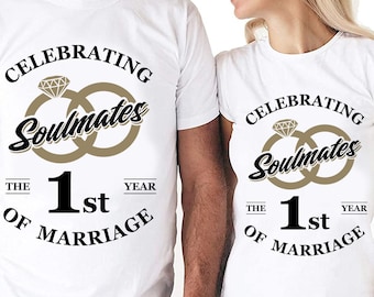 Soulmates Celebrating The 1st Year Of Marriage Cut Files | Cricut | Silhouette Cameo | Svg Cut File | Digital File | PDF | Eps | DXF | PnG