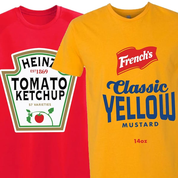 Fichiers coupés de costumes de ketchup et de moutarde | Cricut | Camée silhouette | Fichiers coupés SVG | Fichiers numériques | PDF | EPS | DXF | png | sauce