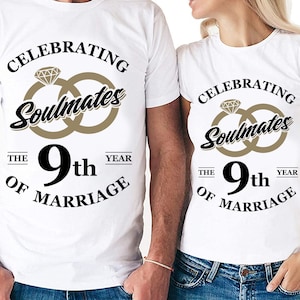 Almas gemelas celebrando el noveno año de matrimonio Cortar archivos / Cricut / Silhouette Cameo / Svg Cut File / Archivo digital / PDF / Eps / DXF / PnG