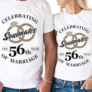 Almas gemelas celebrando el 56.o año de matrimonio Cortar archivos / Cricut / Silhouette Cameo / Svg Cut File / Archivo digital / PDF / Eps / DXF / PnG