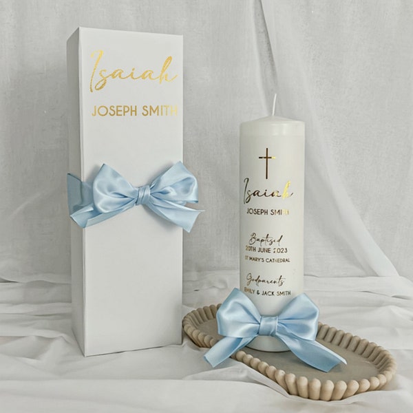 Christening Baptism Naming Day Candle Script Style