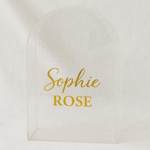 Large Acrylic Arch Clear Christening Box - Personalised Christening Box - Keepsake Box - Baptism Box - Wedding Keepsake Box