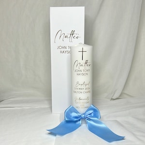 Christening Baptism Naming Day Candle Script Style