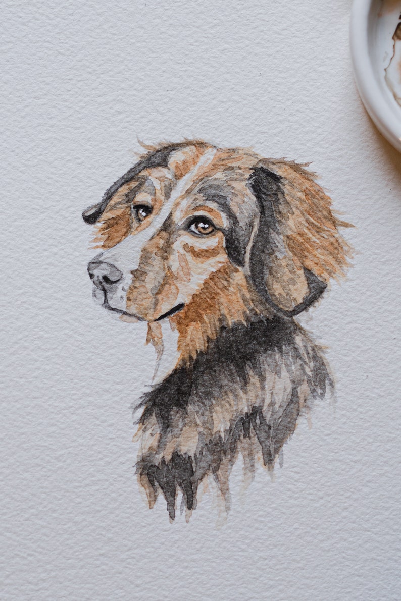 Custom Detailed Mini Watercolor Pet Portraits Face image 1