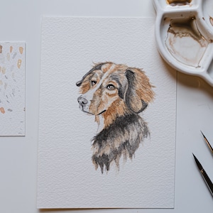 Custom Detailed Mini Watercolor Pet Portraits Face image 2