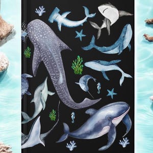 Ocean Watercolor Whale Notebook: Aesthetic Summer Journal for Marine Enthusiasts, Perfect Gift for Beach Trips and Whale Lovers Travel Notes