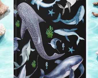 Ocean Watercolor Whale Notebook: Aesthetic Summer Journal for Marine Enthusiasts, Perfect Gift for Beach Trips and Whale Lovers Travel Notes