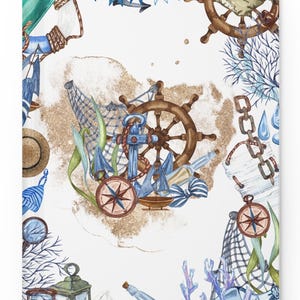 Ocean Watercolor Anchor Notebook: Aesthetic Summer Journal for Marine Enthusiasts, Gift for Beach Trips and Boat Lovers Travel Costal Notes