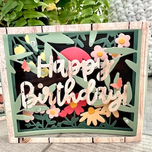 Floral Happy Birthday Pop-up Shaker Screen Card Class with YouTube class