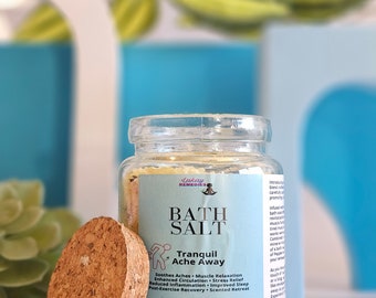 Sel de bain Tranquil Ache Away dans un bocal en verre