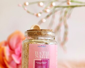 Mama's Renewal Floral Oasis Bath Salt  in Glass Jar