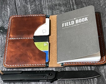handmade passport wallet customizable horween leather wallet journal field note edc wallet mens front pocket wallet black edc wallet for him