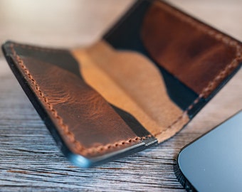 boys First hand Made leather Wallet full grain high quality timeless wallet real leather hand sewn Gift for Boys Teens Groomsman Birthdays