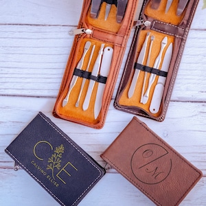 Personalized Manicure Set, Leather Manicure Set, Custom Manicure Kit, Leather Manicure Gift, Nail Clipper, Special Manicure Set, Nail Care