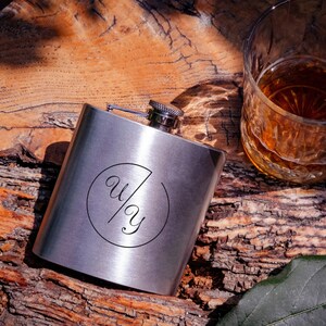 Personalized Flask, Custom Flask, Personalized Groomsmen Leather Flask, Bachelor Party Men Gift, Groomsmen Proposal, Flask Gift Set