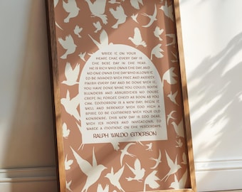 Write it On Your Heart Printable, Modern Art Print for Entryway, Ralph Waldo Emerson, Positive Mindset Decor,  Quote Wall Art, Poem Print