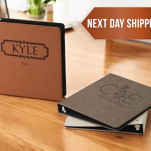 Personalized Binder, Custom Binder, Leather Binder, 3-Ring Binder, Wedding Planner, Graduation Gift, Office Gifts, Corporate Gift